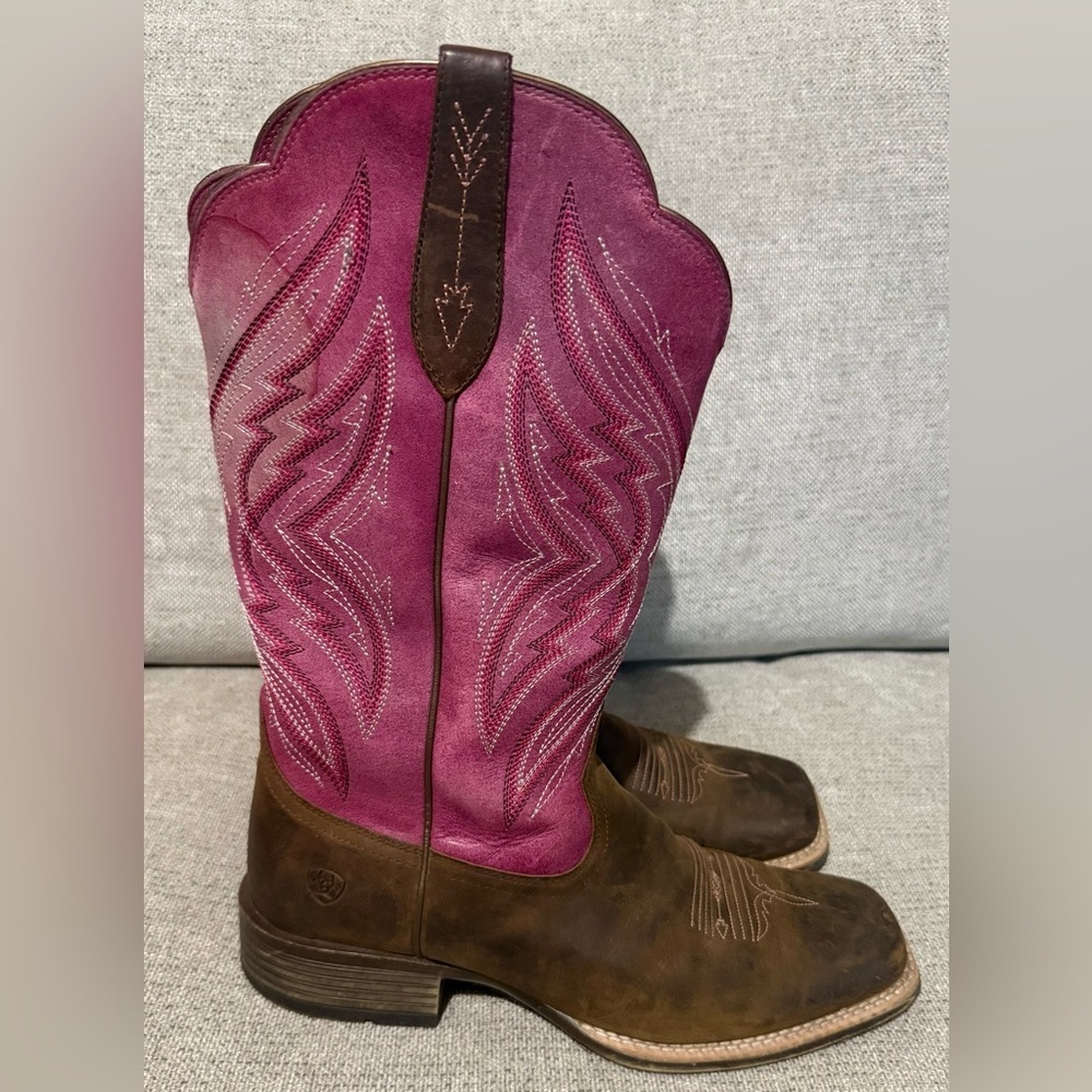 Ariat Pink and Brown Western Boots